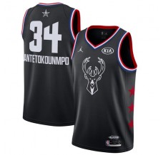 Mænd Trøje Milwaukee Bucks Giannis Antetokounm 34 2019 All-Star Jordan Sort Swingman