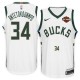 Mænd Trøje Milwaukee Bucks Giannis Antetokounm 34 II 2017-18 Hvid Swingman