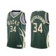 Mænd Trøje Milwaukee Bucks Giannis Antetokounmpo 34 2020-21 Earned Edition Grøn Swingman