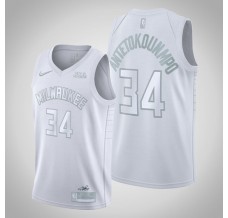 Mænd Trøje Milwaukee Bucks Giannis Antetokounmpo 34 2020-21 MVP Hvid Swingman