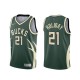 Mænd Trøje Milwaukee Bucks Jrue Holiday 21 2020-21 Earned Edition Grøn Swingman
