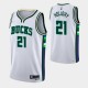 Mænd Trøje Milwaukee Bucks Jrue Holiday 21 2021-22 City Edition Hvid Swingman