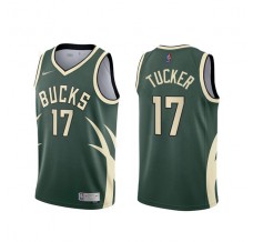 Mænd Trøje Milwaukee Bucks P.J. Tucker 17 2020-21 Earned Edition Grøn Swingman