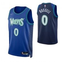 Mænd Trøje Minnesota Timberwolves D'Angelo Russell 0 2021-22 City Edition Blå Swingman