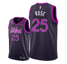 Mænd Trøje Minnesota Timberwolves Derrick Rose 25 2018-19 Lilla Swingman