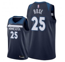 Mænd Trøje Minnesota Timberwolves Derrick Rose 25 2018-19 Navy Swingman