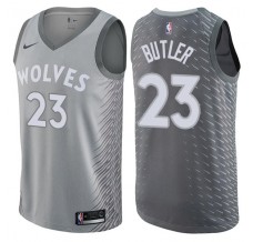 Mænd Trøje Minnesota Timberwolves Jimmy Butler 23 2017-18 The City Silver Swingman