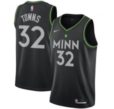 Mænd Trøje Minnesota Timberwolves Karl-Anthony Town 32 2020-21 City Edition Sort Swingman