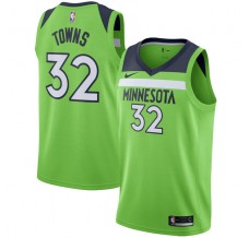 Mænd Trøje Minnesota Timberwolves Karl-Anthony Towns 32 2017-18 Grøn Swingman