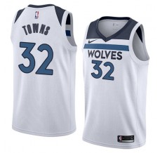 Mænd Trøje Minnesota Timberwolves Karl-Anthony Towns 32 2017-18 Hvid Swingman