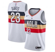 Mænd Trøje New Orleans Pelicans Anthony Davis 23 2018-19 Earned Edition Hvid Swingman