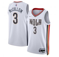 Mænd Trøje New Orleans Pelicans CJ McCollum 3 2021-22 City Edition Hvid Swingman