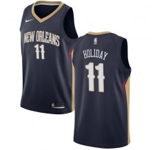 Mænd Trøje New Orleans Pelicans Jrue Holiday 11 2017-18 Navy Swingman