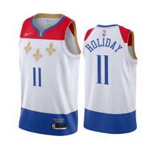 Mænd Trøje New Orleans Pelicans Jrue Holiday 11 2020-21 City Edition Hvid Swingman