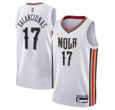 Mænd Trøje New Orleans Pelicans Juan Valanciunas 17 2021-22 City Edition Hvid Swingman