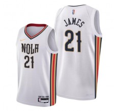 Mænd Trøje New Orleans Pelicans Justin James 21 2021-22 City Edition Hvid Swingman