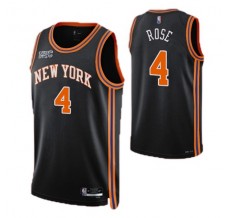 Mænd Trøje New York Knicks Derrick Rose 4 2021-22 City Edition Sort Swingman