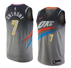 Mænd Trøje Oklahoma City Thunder Carmelo Anthony 7 2017-18 The City Grå Swingman