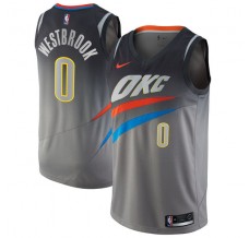 Mænd Trøje Oklahoma City Thunder Russell Westbrook 0 2017-18 The City Grå Swingman
