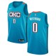 Mænd Trøje Oklahoma City Thunder Russell Westbrook 0 2018-19 The City Turquoise Swingman