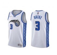 Mænd Trøje Orlando Magic Chuma Okeke 3 2020-21 Earned Edition Hvid Swingman