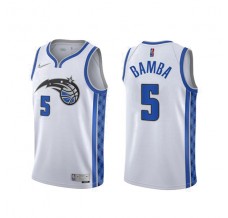 Mænd Trøje Orlando Magic Mohamed Bamba 5 2020-21 Earned Edition Hvid Swingman