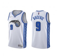 Mænd Trøje Orlando Magic Nikola Vucevic 9 2020-21 Earned Edition Hvid Swingman