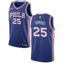 Mænd Trøje Philadelphia 76ers Ben Simmons 25 2017-18 Blå Swingman