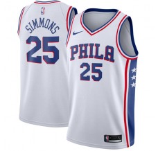 Mænd Trøje Philadelphia 76ers Ben Simmons 25 2017-18 Hvid Swingman