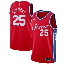 Mænd Trøje Philadelphia 76ers Ben Simmons 25 2017-18 Rød Swingman
