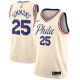Mænd Trøje Philadelphia 76ers Ben Simmons 25 2017-18 The City Beige Swingman
