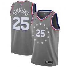 Mænd Trøje Philadelphia 76ers Ben Simmons 25 2018-19 Grå Swingman