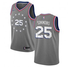 Mænd Trøje Philadelphia 76ers Ben Simmons 25 2018-19 The City Charcoal Swingman
