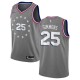 Mænd Trøje Philadelphia 76ers Ben Simmons 25 2018-19 The City Charcoal Swingman
