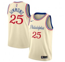 Mænd Trøje Philadelphia 76ers Ben Simmons 25 2019-20 City Edition Beige Swingman