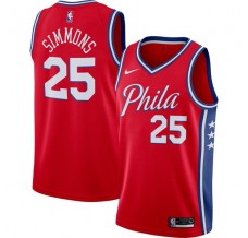 Mænd Trøje Philadelphia 76ers Ben Simmons 25 2019-20 Rød Swingman