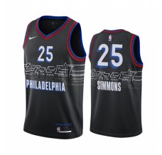 Mænd Trøje Philadelphia 76ers Ben Simmons 25 2020-21 City Edition Sort Swingman