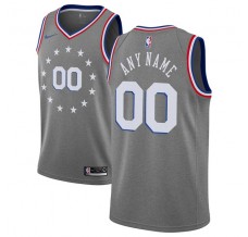 Mænd Trøje Philadelphia 76ers Custom 2018-19 The City Charcoal Swingman