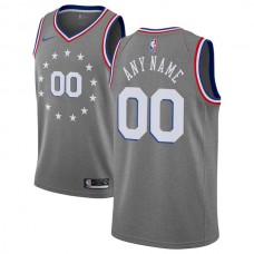 Mænd Trøje Philadelphia 76ers Custom 2018-19 The City Charcoal Swingman