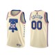 Mænd Trøje Philadelphia 76ers Custom 2020-21 Earned Edition Beige Swingman