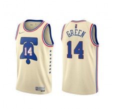 Mænd Trøje Philadelphia 76ers Danny Green 14 2020-21 Earned Edition Beige Swingman