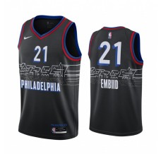 Mænd Trøje Philadelphia 76ers Joel Embiid 21 2020-21 City Edition Sort Swingman