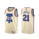 Mænd Trøje Philadelphia 76ers Joel Embiid 21 2020-21 Earned Edition Beige Swingman