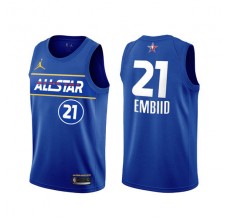 Mænd Trøje Philadelphia 76ers Joel Embiid 21 All-Star Eastern Conference Blue 2021 Swingman