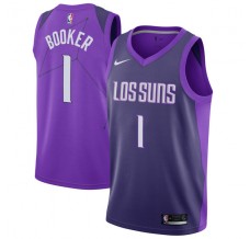 Mænd Trøje Phoenix Suns Devin Booker 1 2017-18 The City Lilla Swingman