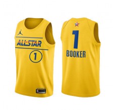 Mænd Trøje Phoenix Suns Devin Booker 1 All-Star Western Conference Gold 2021 Swingman
