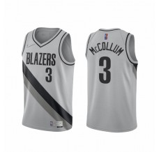 Mænd Trøje Portland Trail Blazers C.J. Mccollum 3 2020-21 Earned Edition Grå Swingman