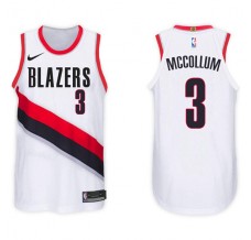 Mænd Trøje Portland Trail Blazers CJ McCollum 3 2017-18 Hvid Swingman