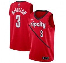 Mænd Trøje Portland Trail Blazers CJ McCollum 3 2018-19 Earned Edition Rød Swingman