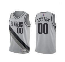 Mænd Trøje Portland Trail Blazers Custom 2020-21 Earned Edition Grå Swingman